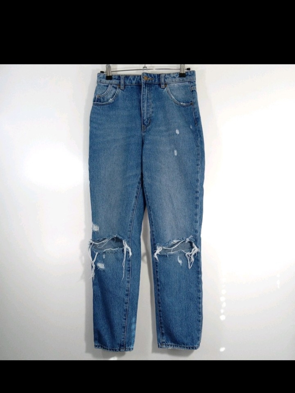 ROLLA’S Dusters High Rise Slim Jeans Distressed Light Wash Denim 25/7